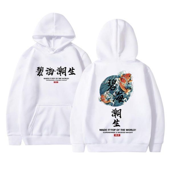 Kanye West Japanese Streetwear Chinese Characters Men Hoodies Sweatshirts