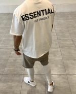 Kanye West Thick Fabric Reflective FOG Essentials T shirts Men Women