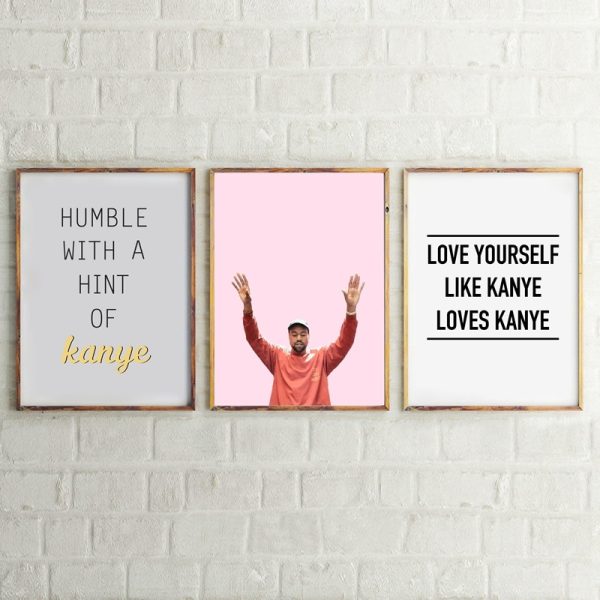 Kanye West Canvas Art Prints Hip Hop Poster , Music Rap Poster Kanye Canvas Painting Wall Picture Home Room Wall Art Decor