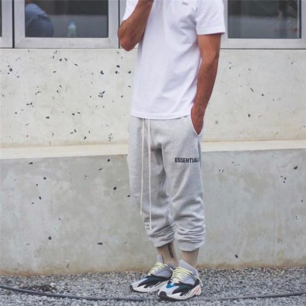Kanye West Hip hop Style Full Length Jogging pants Sweatpants For Men Elastic Waist Mens