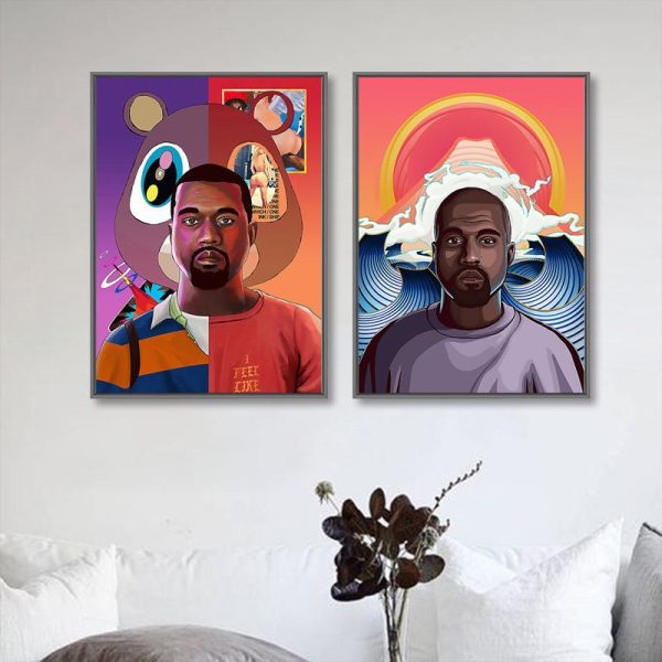Kanye West Poster Abstract Figure Wall Art Canvas Painting Modern Wall Pictures For Living Room Home Decor