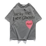 Kanye West Kids See Ghosts Oversize Men T Shirt Harajuku Crew Neck Short Sleeve T-shirt