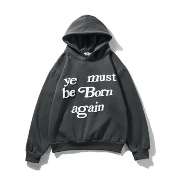 ye must be born again hoodie brown back
